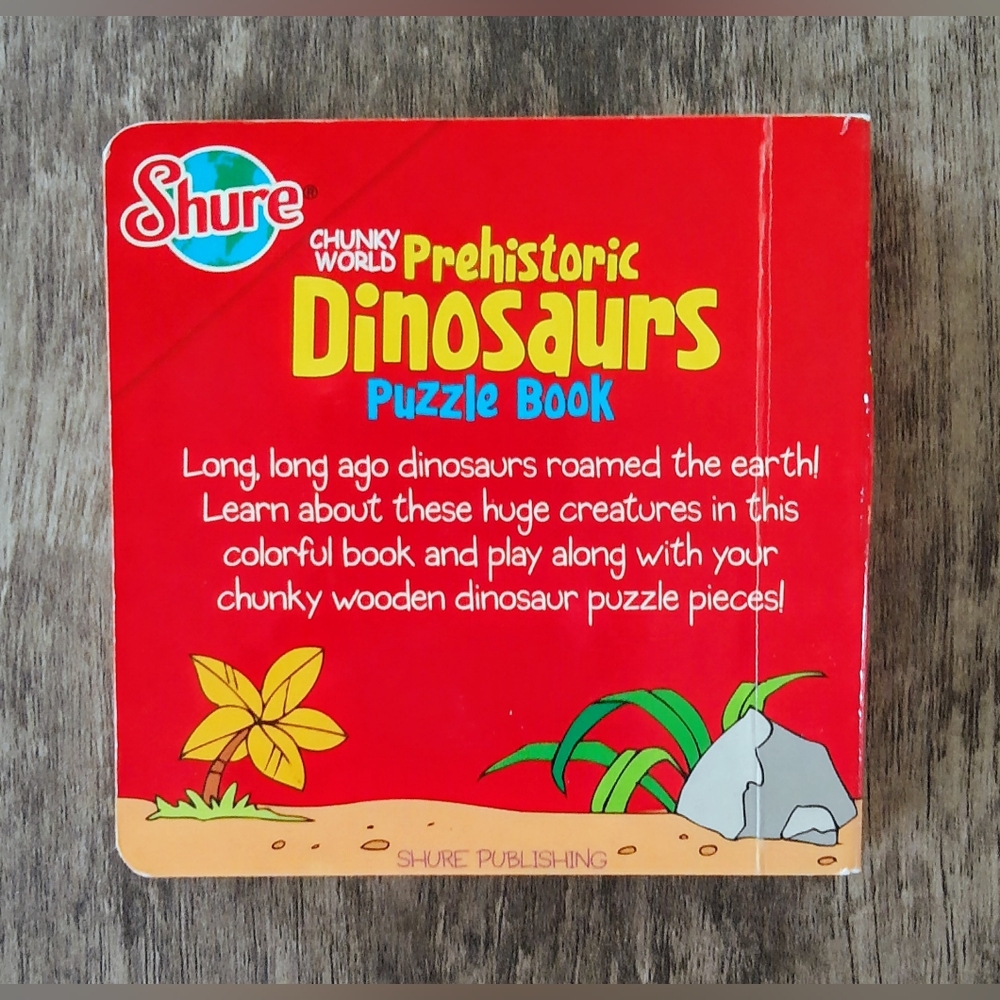 Shure Chunky Wooden Dinosaur Puzzle and Book - Picture 6 of 6